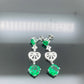 S925 Sterling Silver Green Garnet Heart Tassel Cushion Earrings, Versatile Premium for Women - Photo 4