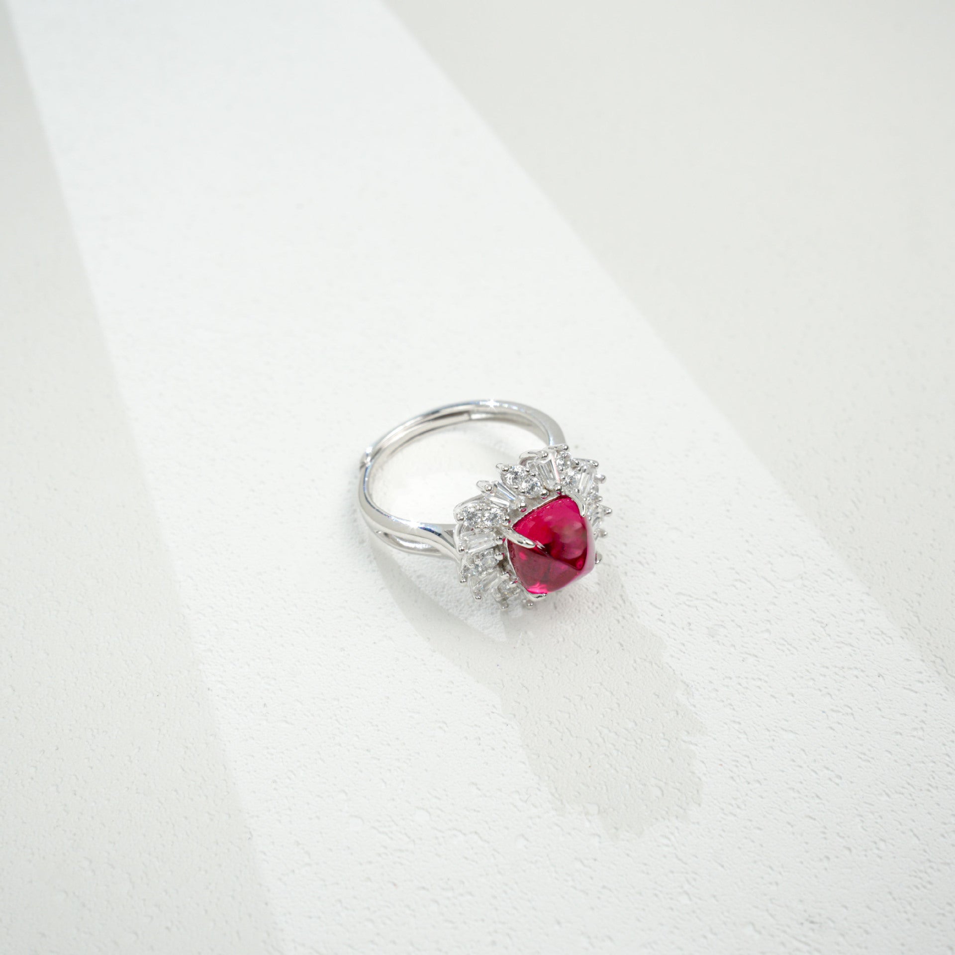 925 Sterling Silver Lab Ruby Ring for Women, Vintage Premium - Photo 2