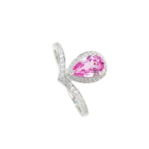 925 Sterling Silver Lab Padparadscha Ring, Anniversary Gift - Photo 5