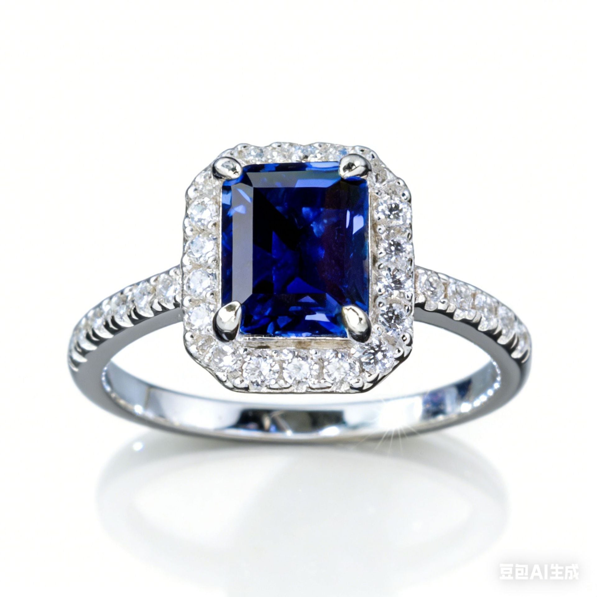 925 Sterling Silver Lab Sapphire Ring, Premium Gift for Women - Photo 6