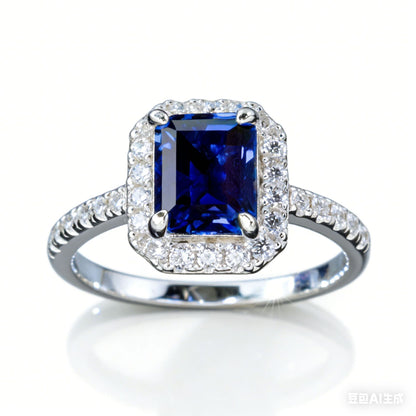 925 Sterling Silver Lab Sapphire Ring, Premium Gift for Women - Photo 6