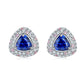S925 Sterling Silver Lab Sapphire Earrings, Earrings C - Photo 5