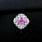 S925 Silver Lab Diamond Ring Pink Sapphire - Photo 3