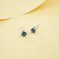 Lab Sapphire S925 Silver Round Stud Earrings, Premium - Photo 3