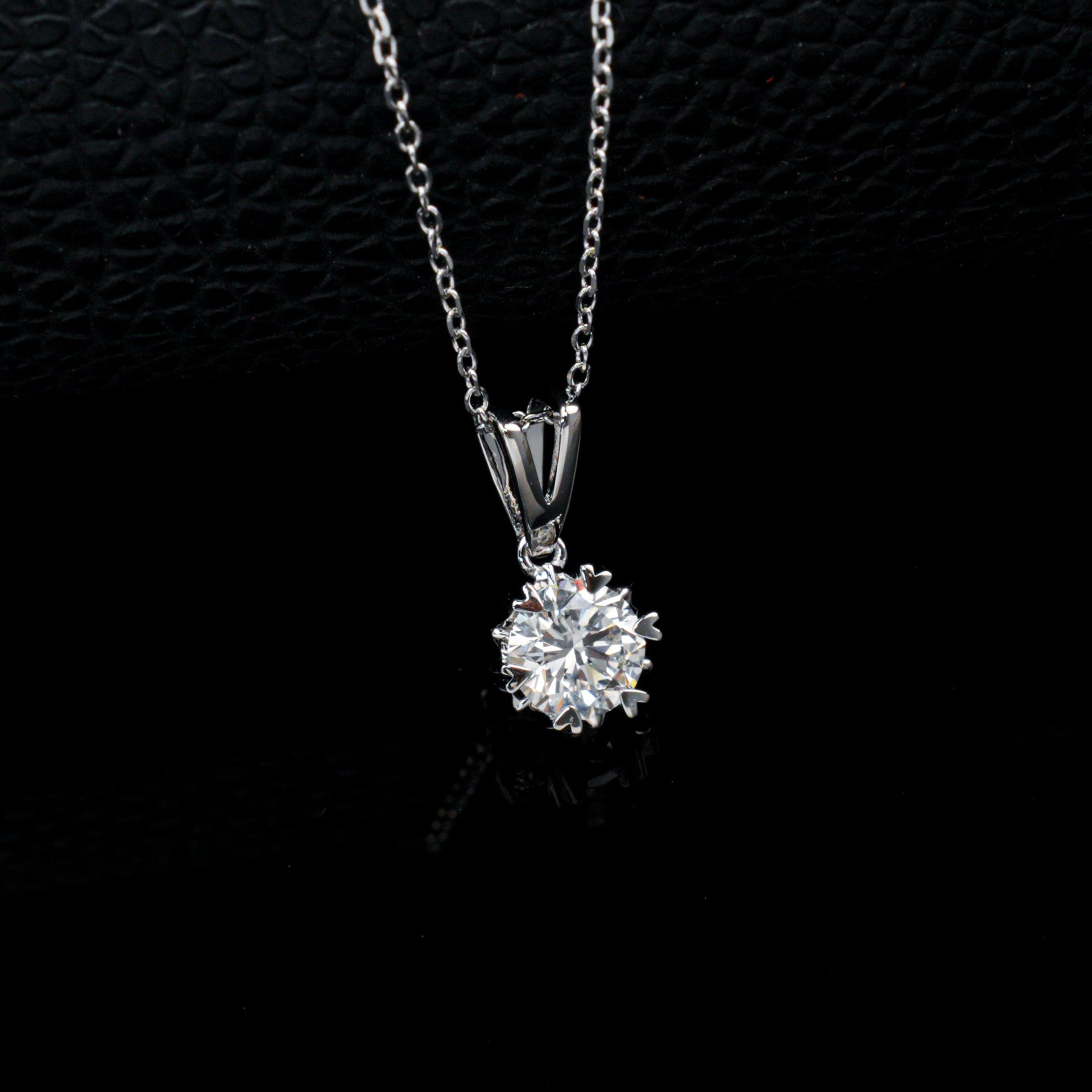 925 Sterling Silver Lab Diamond Six-Prong Choker Necklace, Premium Birthday Gift - Photo 3
