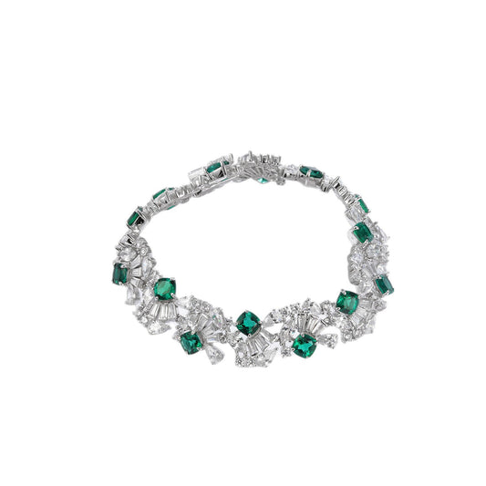 Lab Emerald Bracelet 925 Silver Luxurious Necklace - Photo 5
