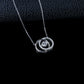 S925 Silver Double-Hoop Diamond Necklace, Simple Versatile Gift - Photo 3