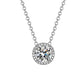 S925 Silver 4-Claw Halo Solitaire Necklace, Classic Necklace Holiday - Photo 5
