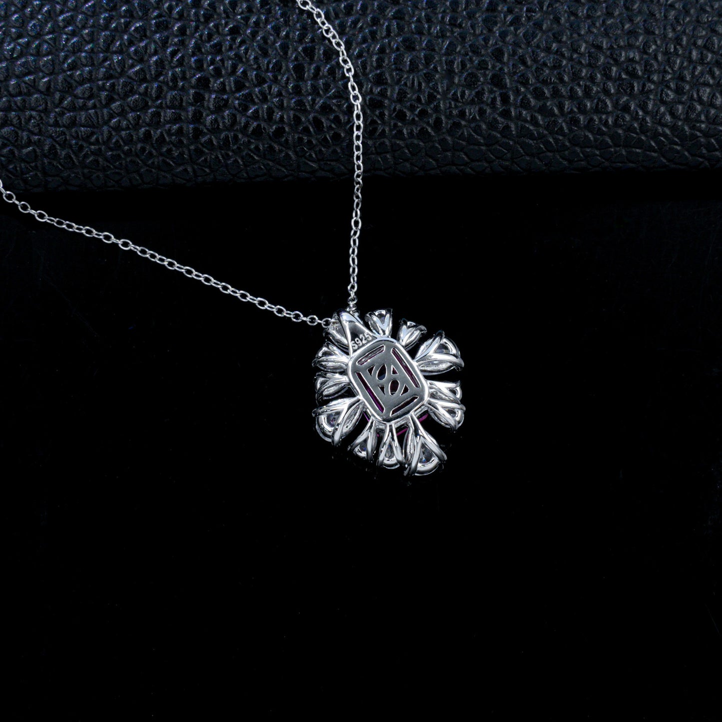 S925 Silver Lab Pink Sapphire Blooming Flower Wrap Necklace, Holiday Simple Bold - Photo 4