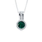 S925 Silver Lab Emerald Pendant Round Full Diamond Halo coloured Gemstone, Evening Gift - Photo 5
