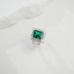 S925 Sterling Silver Lab Emerald Ring, Versatile Ring - Photo 3