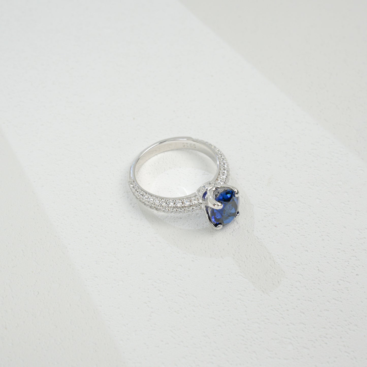 S925 Silver Sapphire Ring Lab coloured Gemstone Cut, Versatile - Photo 5