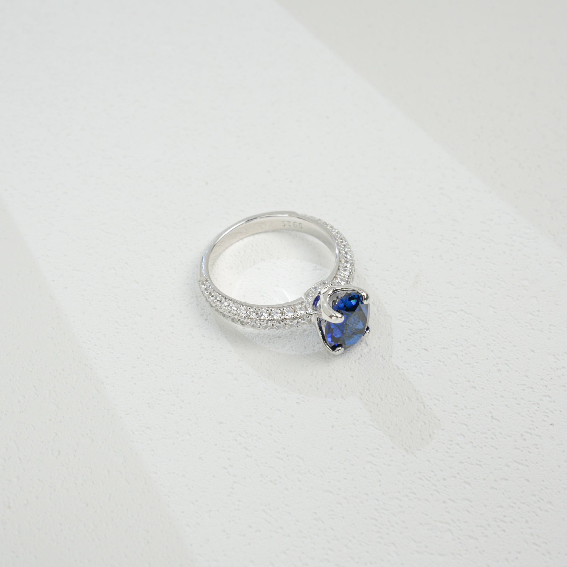 S925 Silver Sapphire Ring Lab coloured Gemstone Cut, Versatile - Photo 5