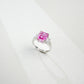 925 Sterling Silver Lab Padparadscha Ring, Engagement Versatile Gift - Photo 3