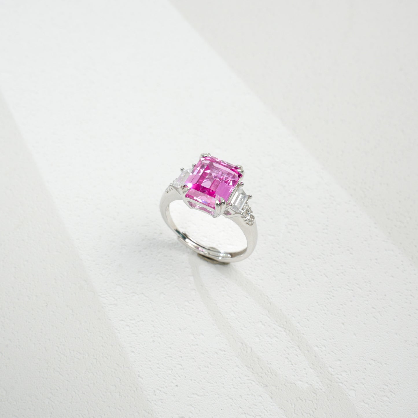 925 Sterling Silver Lab Padparadscha Ring, Engagement Versatile Gift - Photo 3
