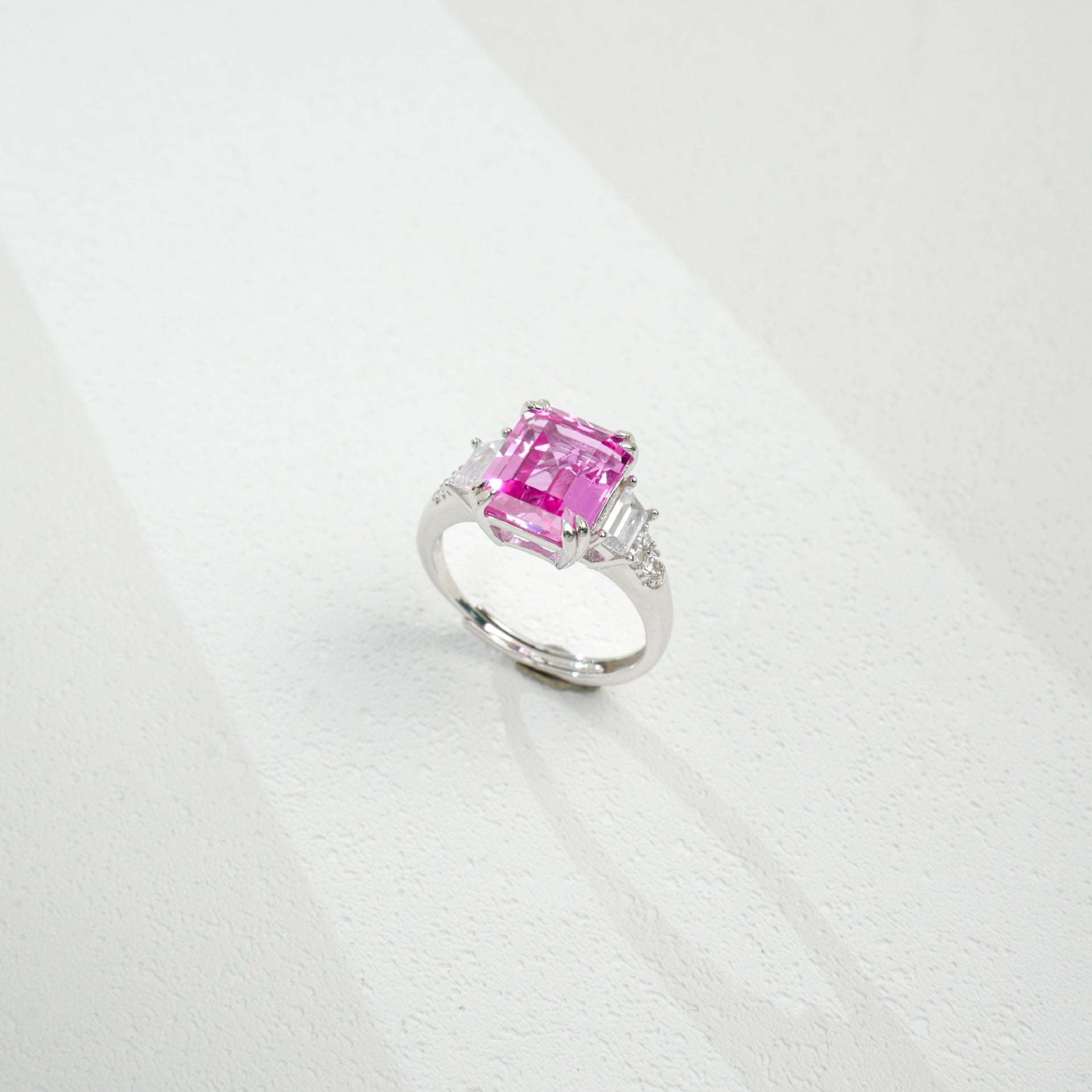 925 Sterling Silver Lab Padparadscha Ring, Engagement Versatile Gift - Photo 3