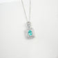 925 Sterling Silver Paraiba Green Garnet Necklace for Women, Minimalist Premium - Photo 2