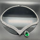 Tsavorite Necklace 925 Silver Vintage - Photo 4