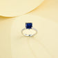 S925 Sterling Silver Lab Sapphire Ring, Vintage Versatile Unisex - Photo 3