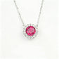 S925 Sterling Silver Lab Ruby Round Pave Choker Necklace, Versatile for Women - Photo 1
