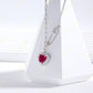 S925 Lab Ruby Necklace for Women Sterling Silver Choker Premium Simple - Photo 3