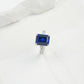 S925 Sterling Silver Lab Sapphire Ring 4-Claw Double-Side Full Diamond, Anniversary Versatile Elegant - Photo 3