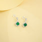 925 Sterling Silver Lab Emerald Stud Earrings, Versatile Premium - Photo 2