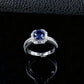 S925 Silver Lab Sapphire Ring Octagonal Step Halo Double-Side Full Diamond, Women's Engagement - Photo 3