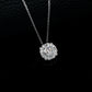 S925 Sterling Silver Lab Diamond Square Halo Choker Necklace, Minimalist Premium - Photo 2