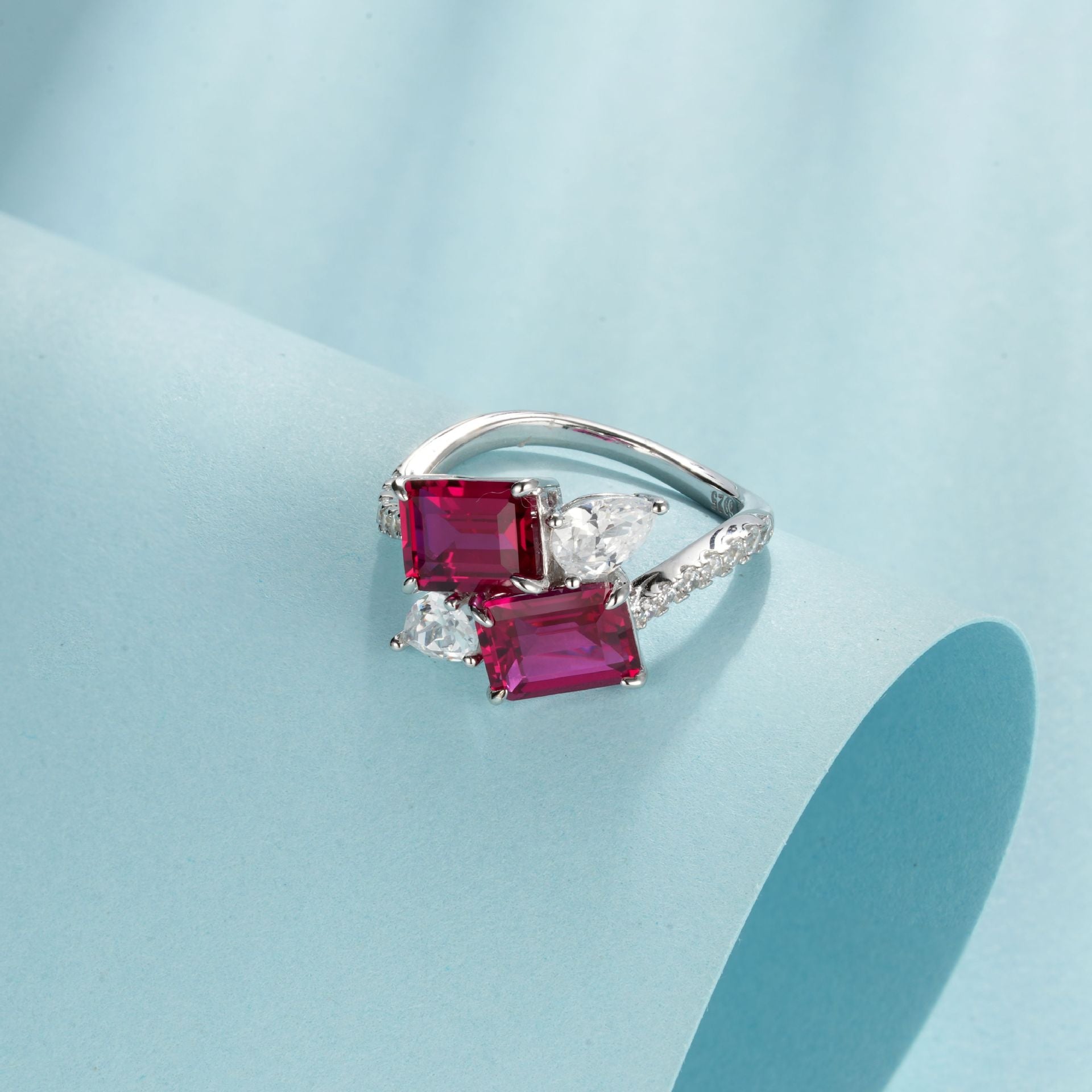 S925 Sterling Silver Lab Corundum Ring, Premium Versatile Anniversary - Photo 3