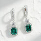 925 Sterling Silver Lab Emerald Earrings, Sparkly Premium for Women - Photo 1