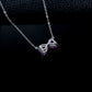 S925 Silver Lab Padparadscha Bow Necklace, Girly Choker Direct - Photo 4