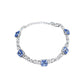 S925 Silver Square Cornflower Sapphire Bracelet, Geometric Chain Jewellery - Photo 5