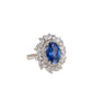 S925 Sterling Silver Lab Sapphire Ring Vintage Premium - Photo 5