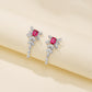 Lab Ruby S925 Silver Stud Earrings Elegant, Premium Jewellery - Photo 3