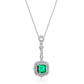 S925 Sterling Silver Lab Emerald Square Pave Choker Necklace, for Women - Photo 5