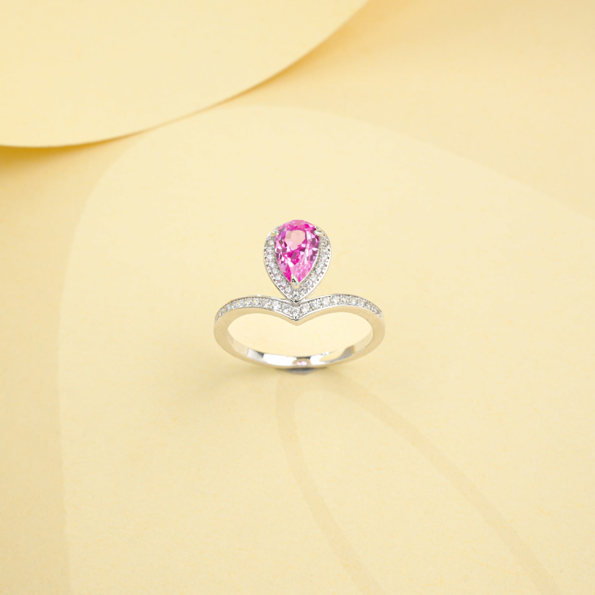 925 Sterling Silver Lab Padparadscha Ring, Anniversary Gift - Photo 2