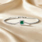 S925 Sterling Silver Lab Emerald Pave Bracelet, Vintage Classic Premium for Women - Photo 3