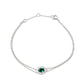 S925 Silver Double-Layer Slim Chain Oval Lab Emerald Single-Halo Diana, Simple Bracelet - Photo 5