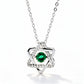 S925 Silver Interwoven Hexagram Emerald Necklace, Hollow Vintage Simple - Photo 1