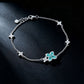 S925 Silver Four-Leaf Clover Paraiba Tsavorite Bracelet, Full Diamond Flower - Photo 2