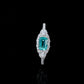 S925 Silver Rectangle Lab Paraiba Tsavorite Diamond, Gemstone Ring - Photo 6
