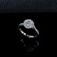 S925 Silver Sunflower Halo Lab Diamond Ring, Proposal Engagement Anniversary - Photo 6