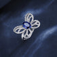 Lab Sapphire Ring 925 Sterling Silver Butterfly Premium Gift - Photo 4
