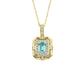 Vintage 925 Silver Emerald Necklace, Full Diamond Halo - Photo 5