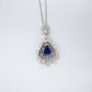 S925 Sterling Silver Triangle-Cut Sapphire Pendant Radiant Halo, Versatile Premium - Photo 4
