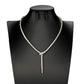 S925 Sterling Silver Y-Shape Pave Snake Chain Choker Necklace, Premium - Photo 5