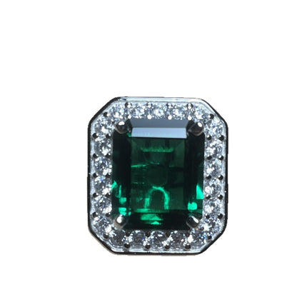 Lab Emerald 925 Silver Ring for Women, Luxurious Premium Vintage - Photo 5
