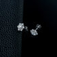 S925 Silver Snowflake Diamond Stud Earrings, Full Diamond Flower - Photo 4