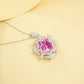S925 Sterling Silver Lab Padparadscha Necklace, Elegant Minimalist - Photo 1